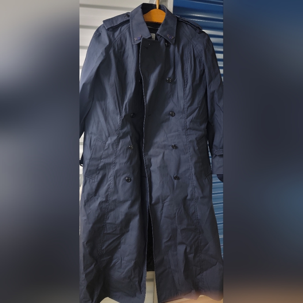 Vintage  US Military Black All Weather Trench size 18 L